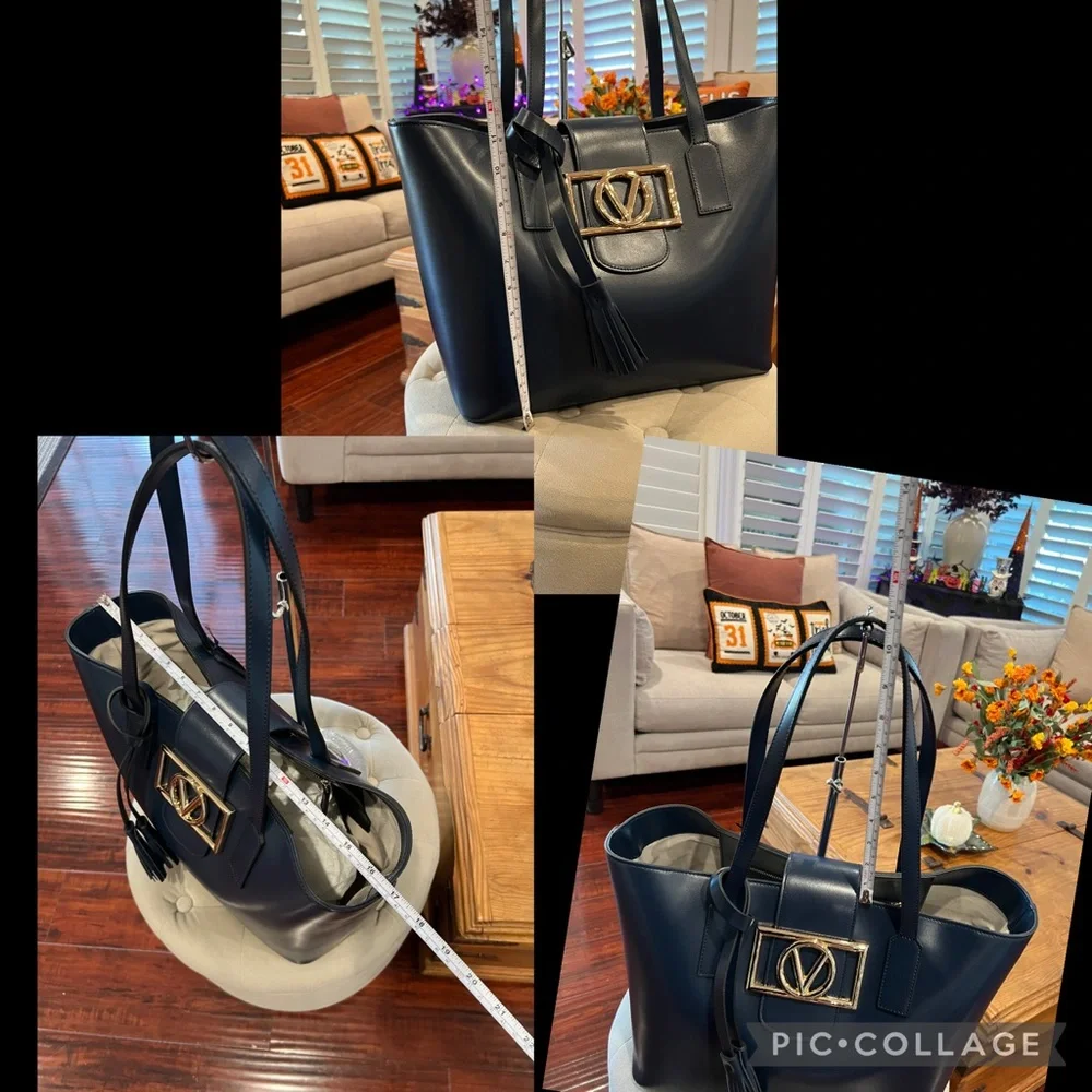 Mario Valentino NWT Large Smooth Leather Tote Bag Made in Italy w/ Dust Bag - Picture 17 of 17